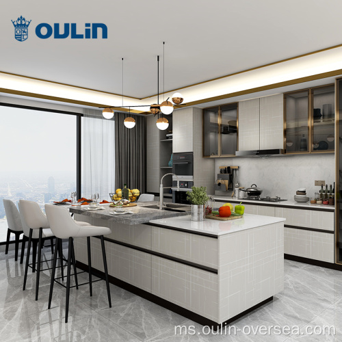 Penyesuaian kabinet dapur gloss tinggi moden